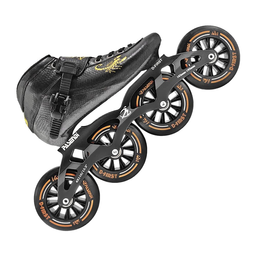 Professional Carbon Fiber Speed Skates Adult Men's and Women's Skates 4-Wheels Single-Row Speed Inline Skates Shoes Black Inline Skate Shoes