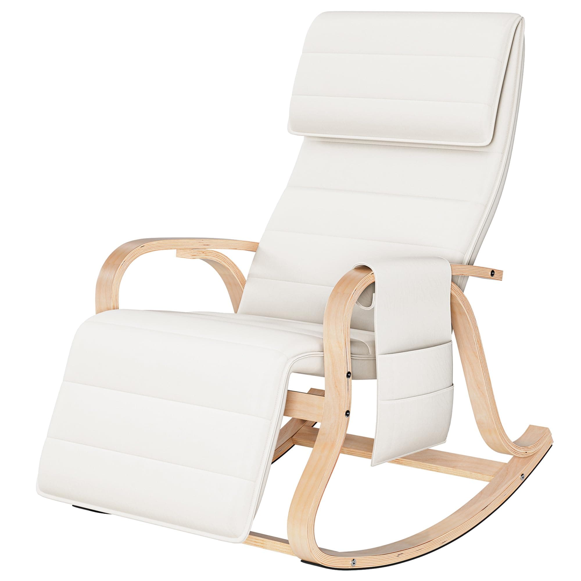 FirFurd Rocking Chairs for Adults, Nursery Rocking Chair, Relax Lounge Armchair with Cushion for Bedroom Living Room Beige 65x86x100cm