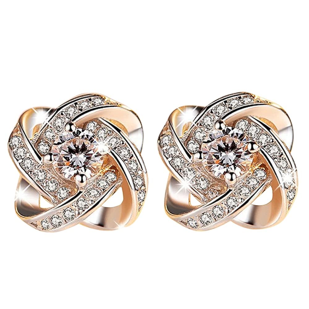 TreeLeaff Gifts for Her Gifts for Women Crystal Cross Sterling Silver Stud Earrings for Mum Her Wife Girlfriend