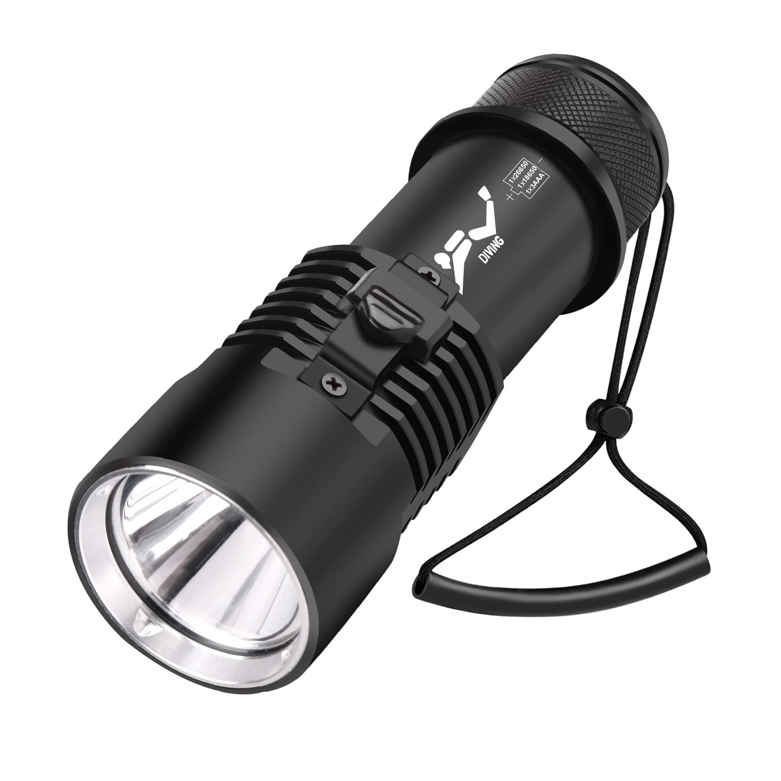 Dive Light 2000 Lumen Flashlights, IP68 Waterproof Diving Flashlight with 4 Modes, Rechargeable Underwater LED Flashlight for Fishing, Boat Light, Scuba Diver Gifts