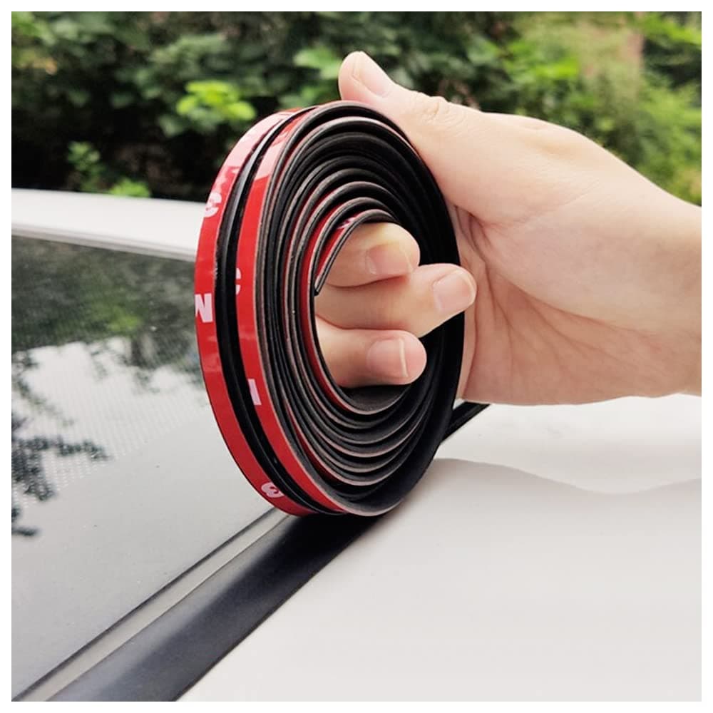16.4ft / 5M Cuttable T-Car Sunroof Cover Seal Rubber Trim,Dust Proof&Weather Stripping for Windshield,Tailgate Adhesive Rubber Seal Strip