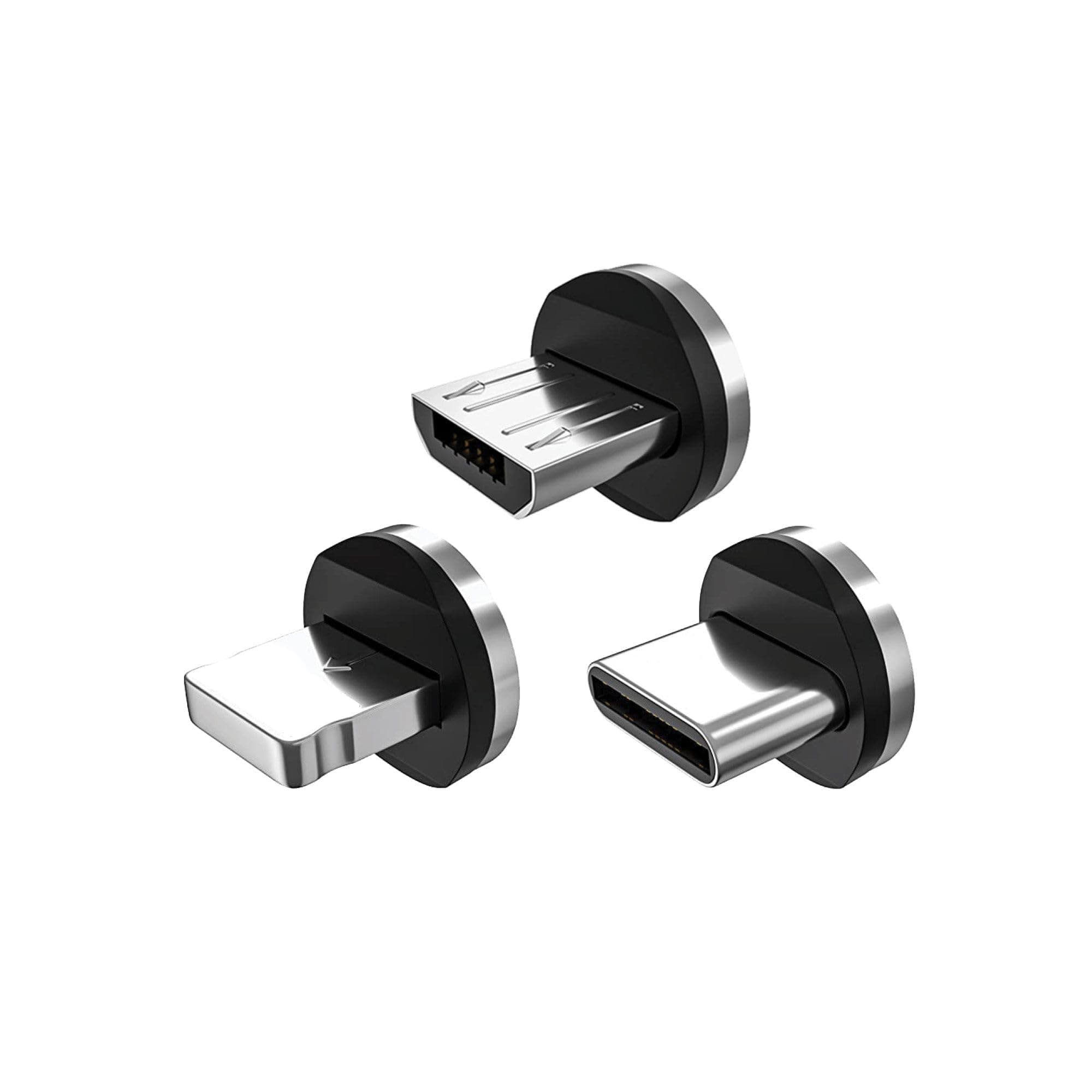 Statik Magnetic Connectors for Magnetic Charging Cable - 3-Pack USB-C, Micro USB and i-Product Magnetic Adapters for Magnetic Cable Chargers - Easily Snaps Into Place & Compatible to All Devices