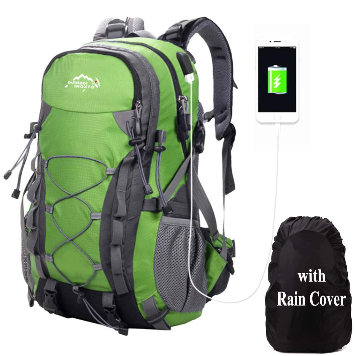 Hiking Backpack Unisex Trekking Backpack Outdoor Sports Rucksack Men and Women,Backpack for Camping Traveling Climbing Mountaineering College Rucksack with Waterproof Rain Cover