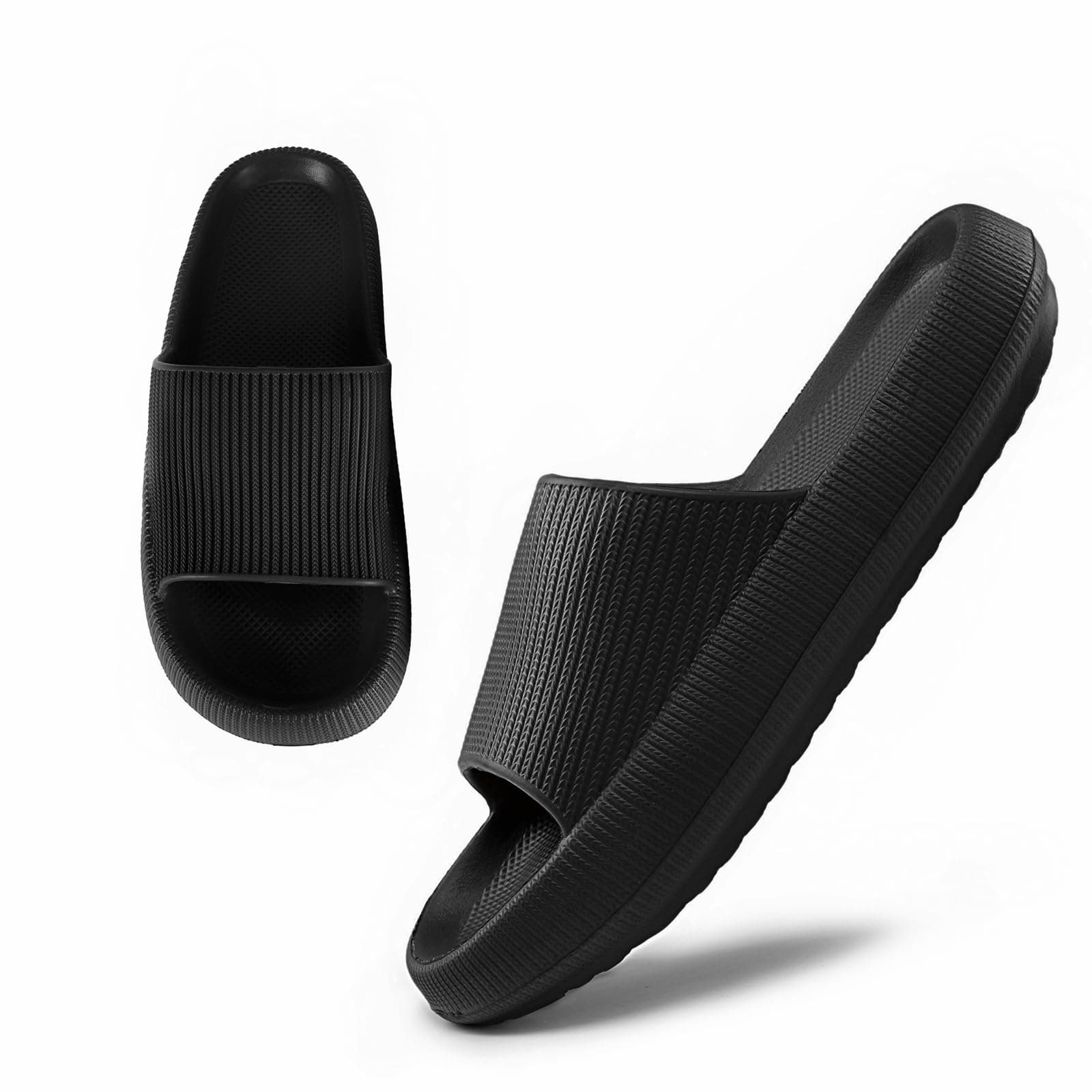 Cloud Slide Slippers for Women Men, Thick Sole Home Pillow Slipper, Non-Slip Quick Drying Message Shower Bathroom Sandals, Super Soft Open Toe Platform Cloud Shoes