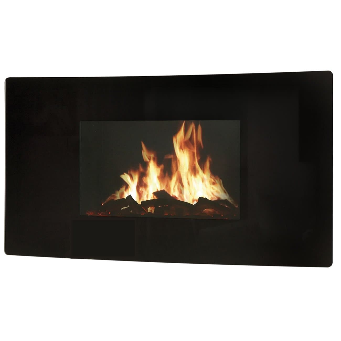 Celsi Electric Fire - LCD Curved - Wall Mounted Fireplace, 2 Heat Settings