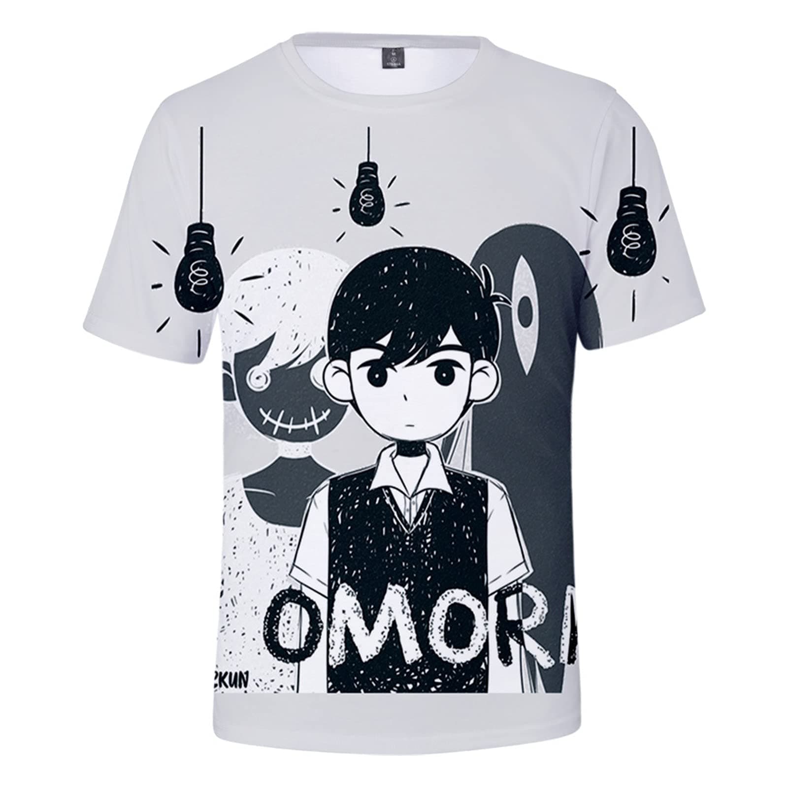 Unisex 3D Printed T Shirt Summer,Omori Game Tshirt Men Casual Short Sleeves,Crew Neck Tee Shirt Harajuku Top
