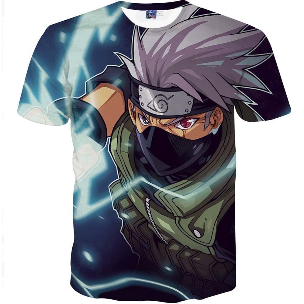 Nemolemon Men's Fashion 3D Print Hatake Kakashi Casual Cartoon T-Shirts,X-large, Kakashi