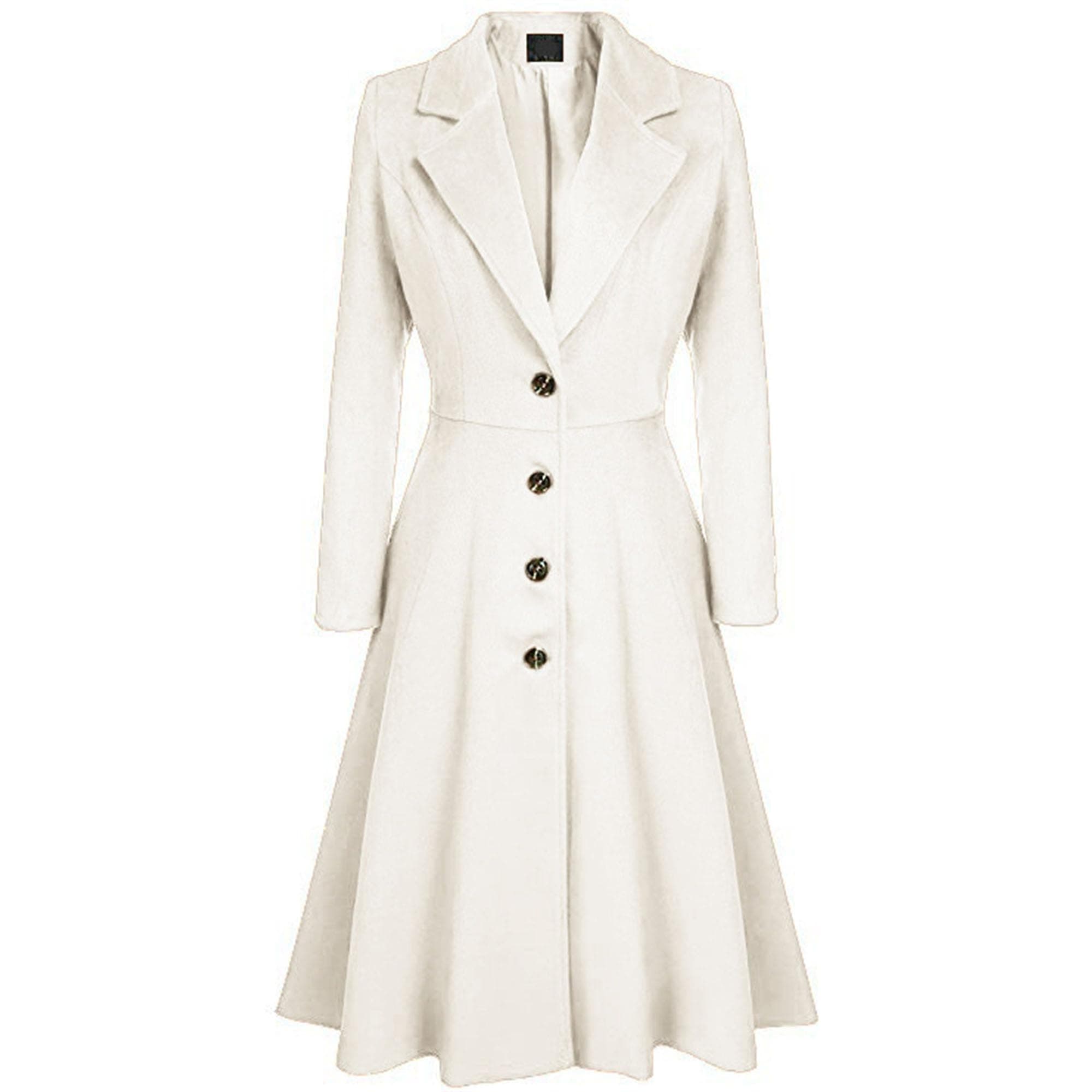 Maiyifu-GJ Women's Winter Wool Blend Dress Coats Notch Lapel Single Breasted Trench Coat Fashion Overcoat Jacket Outwear