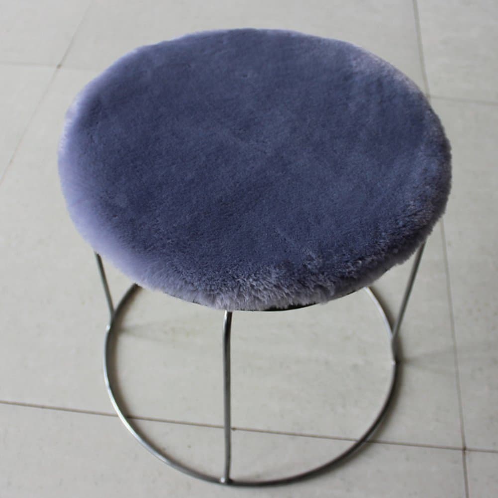 JDSFDVHDSIGUHCG Plush seat cushion,Thicker chair cushions Round stool cushion Circular pad Drum stool cushion Winter warm mat-grey blue 30x30cm(12x12inch)