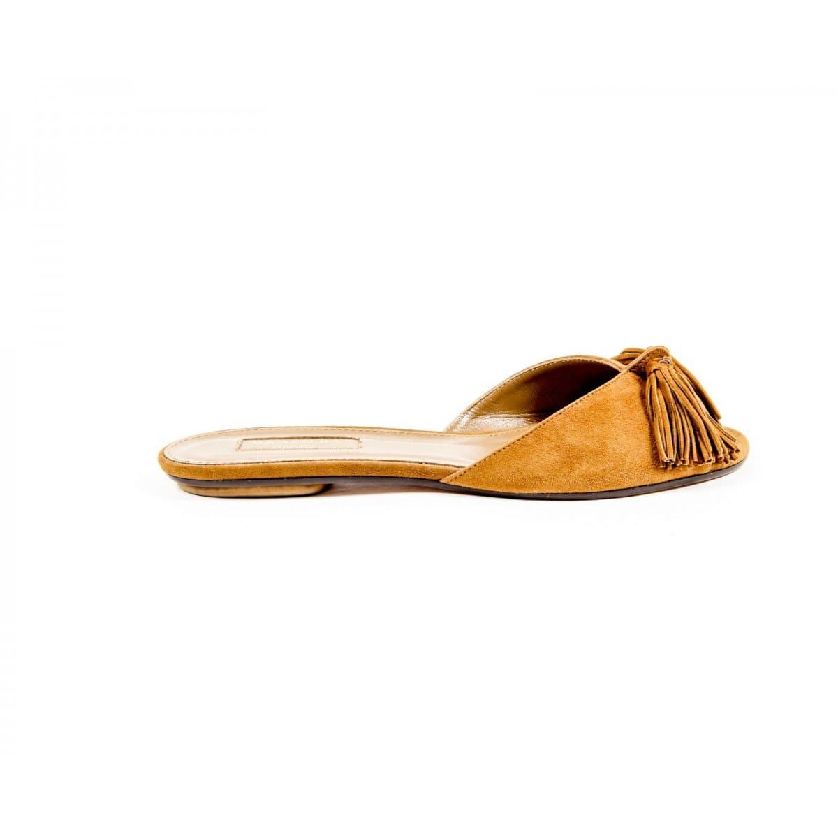 Aquazzura Firenze Womens Flat Sandal WILFLAA0 SUE 884 Camel 38 EUR - 8 US