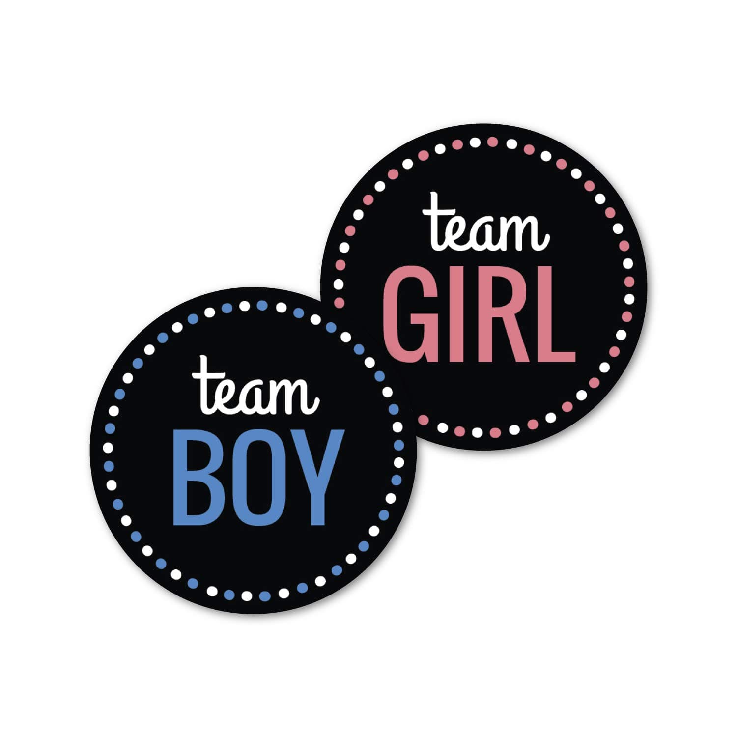 Deluxe Gender Reveal Party Stickers, Team Boy and Team Girl, Baby Shower Voting Labels, Party Supplies Decorations Games, Pink and Blue 60 Pack- 30 of Each Design