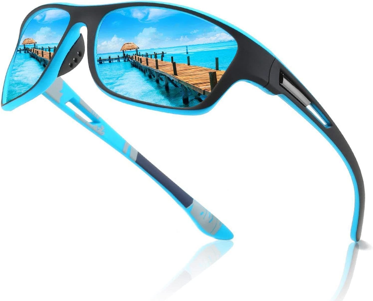 HAZON Premium Wrap Around Polarized Sunglasses | UV Protection Sunglasses | Light Weight, Durable, Matt Finished, Premium Looks | TR90 Sunglasses | Men & Women | Medium