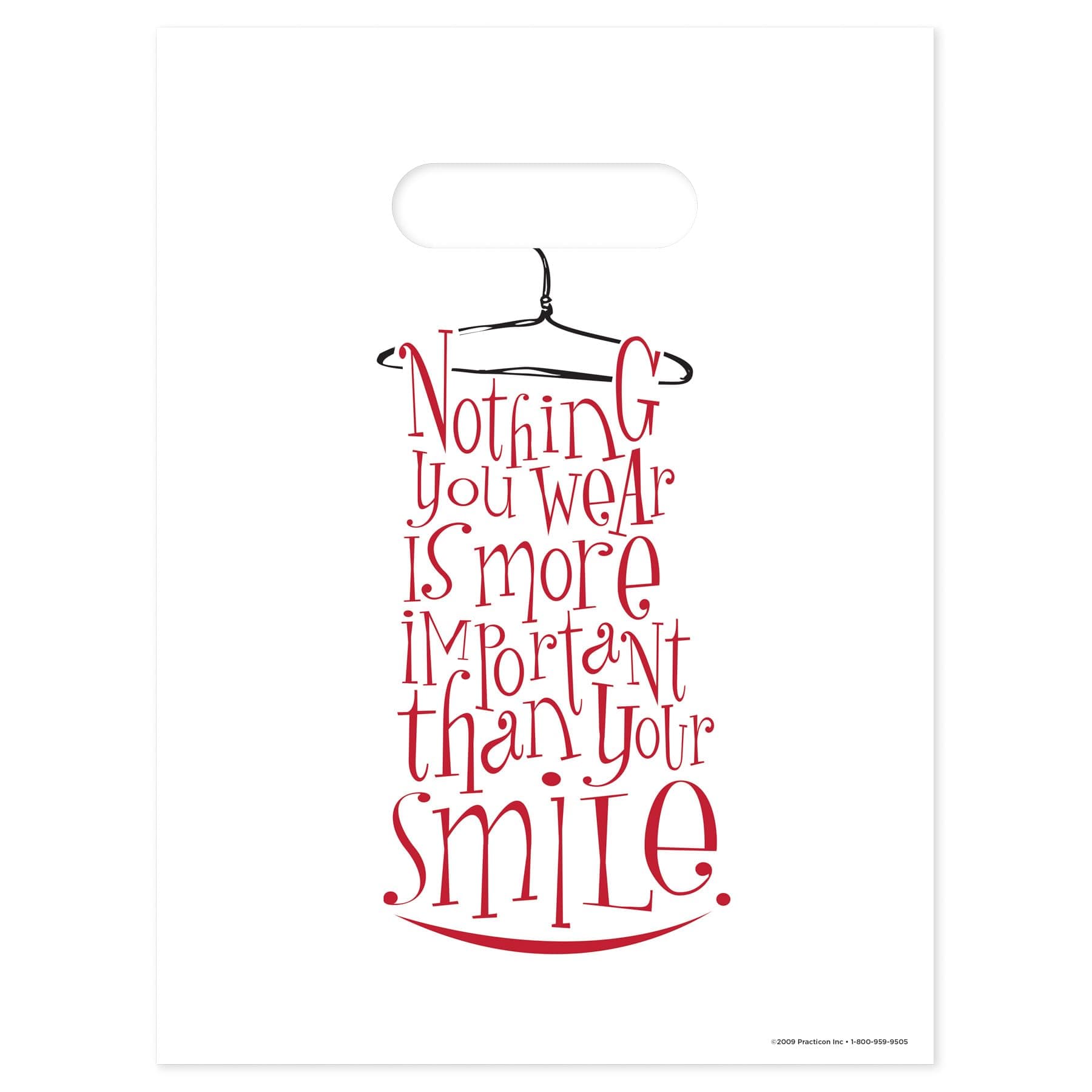 Wear Your Smile 9" x 12" Dental Giveaway Bag, Dental Hygiene Patient Care Goodie Bag, Dentist Office Plastic Gift Bags, 100 Pack