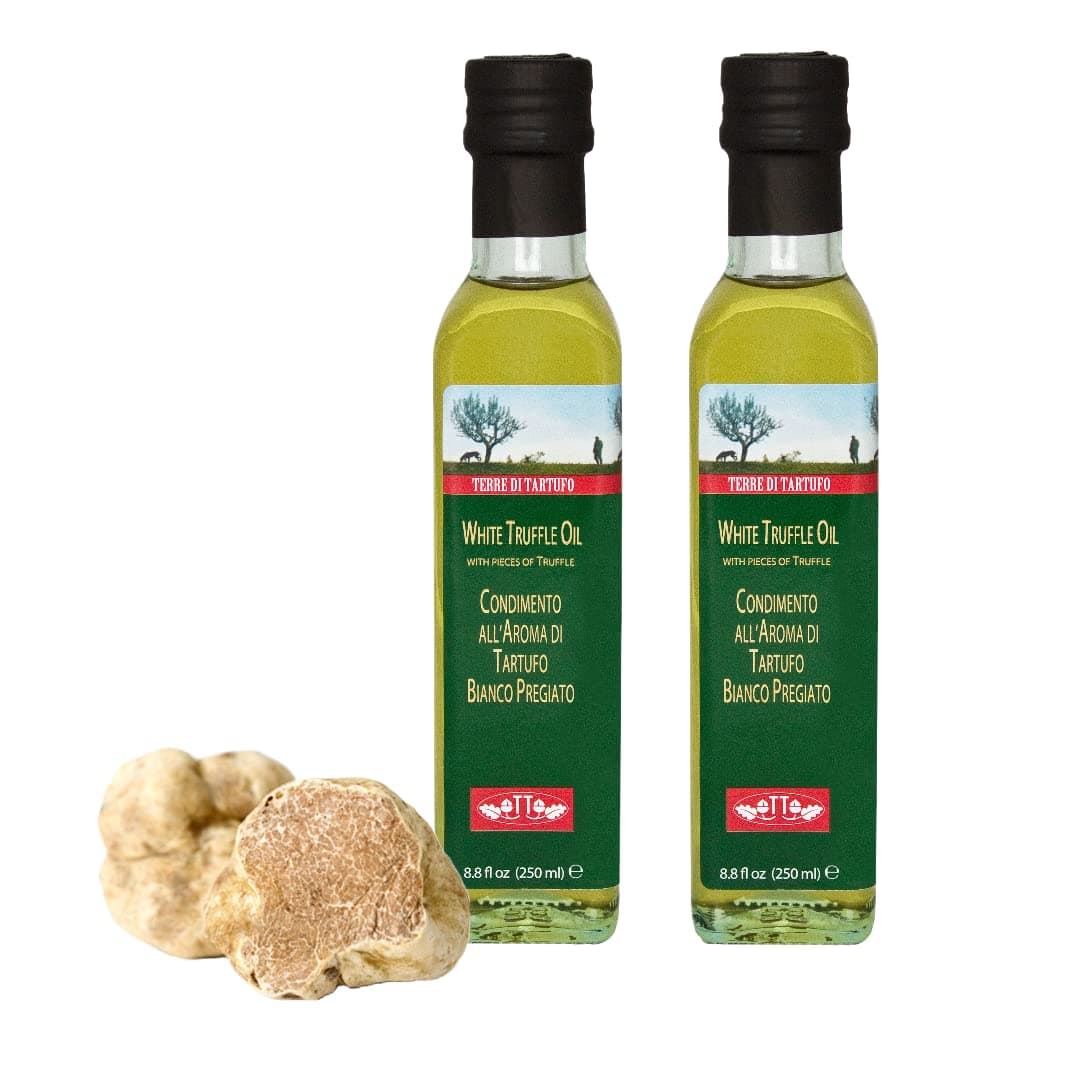 White Truffle Olive Oil | Terre di Tartufo | Versatile Condiment for Any Gourmet Dish | 8.4 fl oz (250ml) - Pack of 2