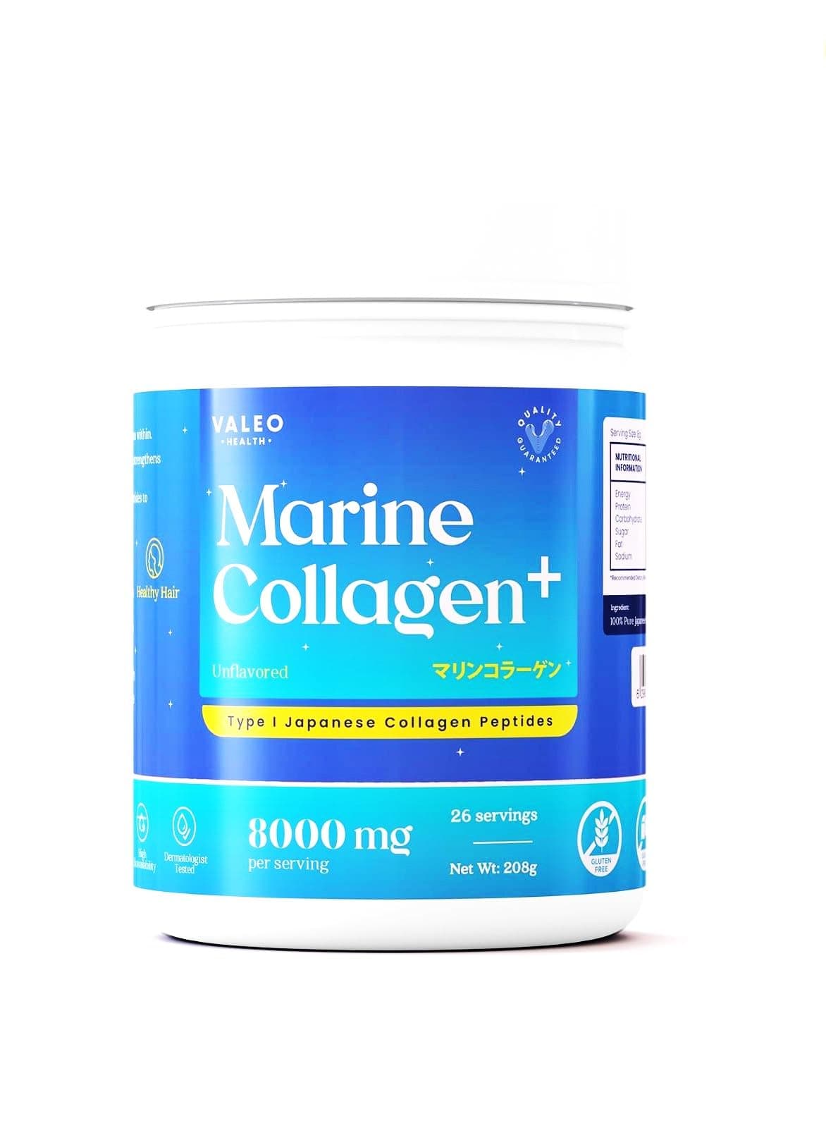 Marine Collagen Powder – Premium Japanese Collagen Peptides, Unflavored, 208g (8g per Serving) – Supports Skin, Hair, Nails, Joints & Digestion – Easy to Mix