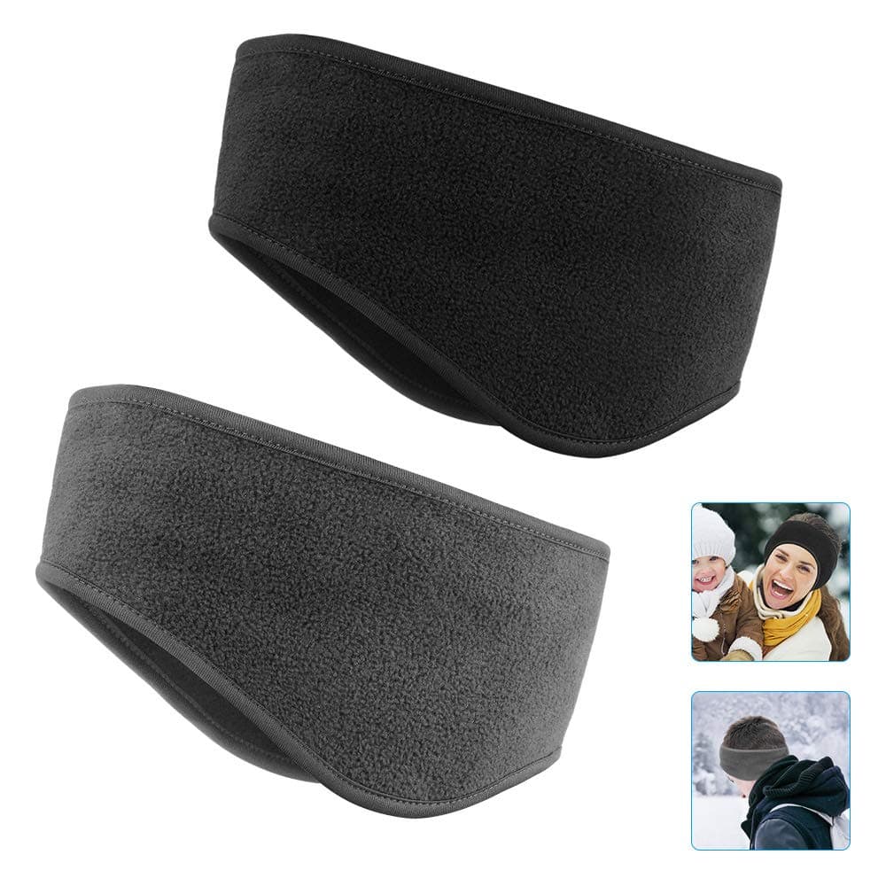 Ear Warmers Headband, Fleece Earmuffs Running Headband Winter Ear Covers Moisture Wicking Ski Sport Headband for Men & Women (19.2 inches, One Size, Cycling)