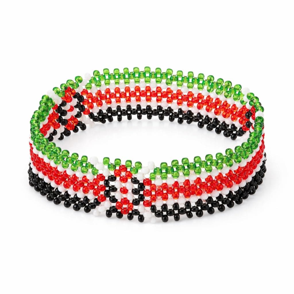 Kenya Flag Beaded Bracelets, Durable, Vibrant Colors, Kenyan Pride Symbol