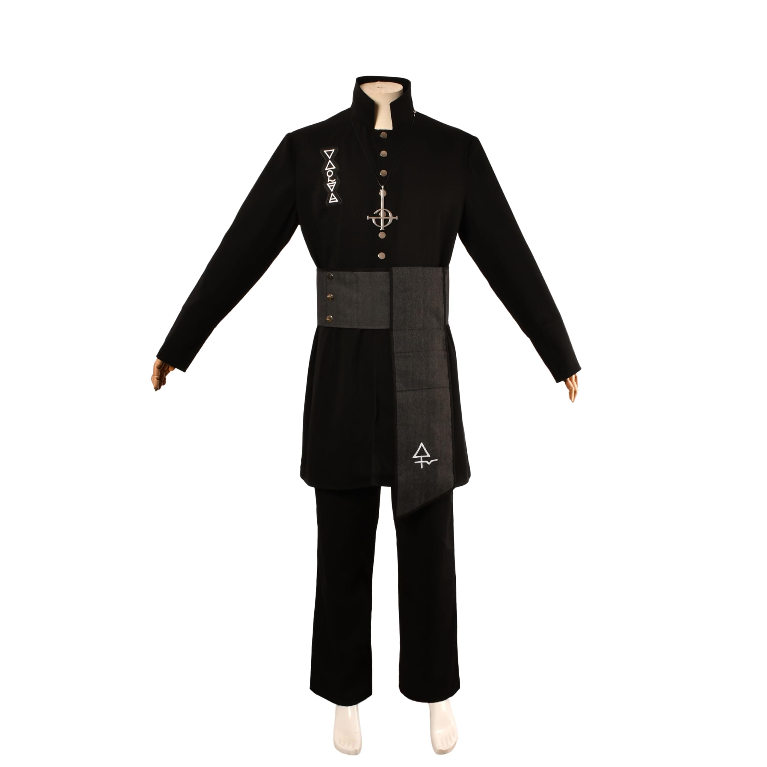 Nameless Ghoul Cosplay Costume Black Coat Props Halloween Outfit vampire cos (S)