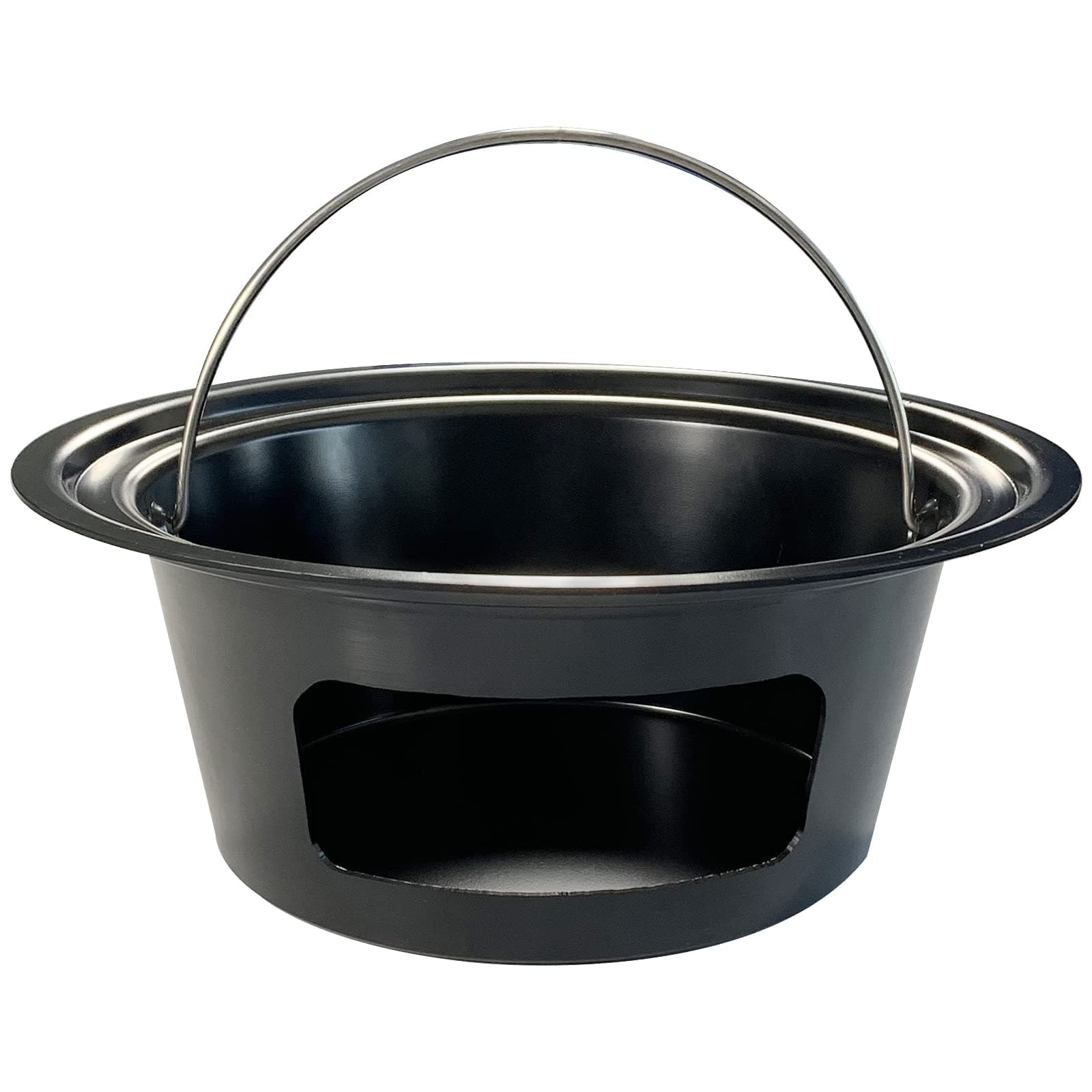 KAMaster Ash Can with Folding Handle Compatible with Large Big Green Egg,Charcoal Ash Collector Must Haves Green Egg Accessories Carbon Steel Ash Pot High Temperature Resistance Kamado Ash Basket