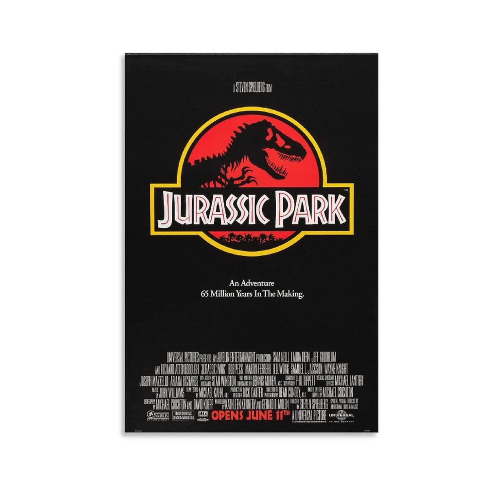 ZHIZAI Movie Poster Jurassic Park Canvas Poster Bedroom Decor Sports Landscape Office Room Decor Gift 20x30inch(50x75cm) Unframe-Style