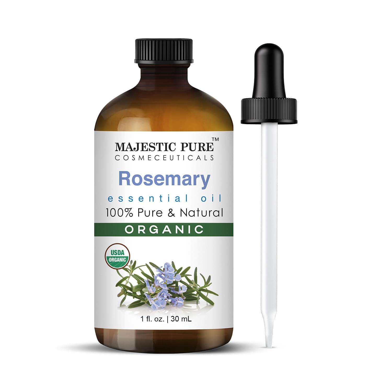 Organic Rosemary Essential Oil - 100% Pure & Premium Oil for Hair Growth, Skin, Face, Aromatherapy & Diffuser - 1 fl oz | Perfect Oil for Hair Growth