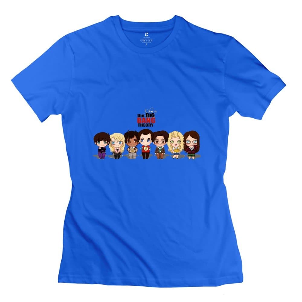 CHADLAVIGNE 100% Cotton Women's Big Bang Theory Chibi T-shirt