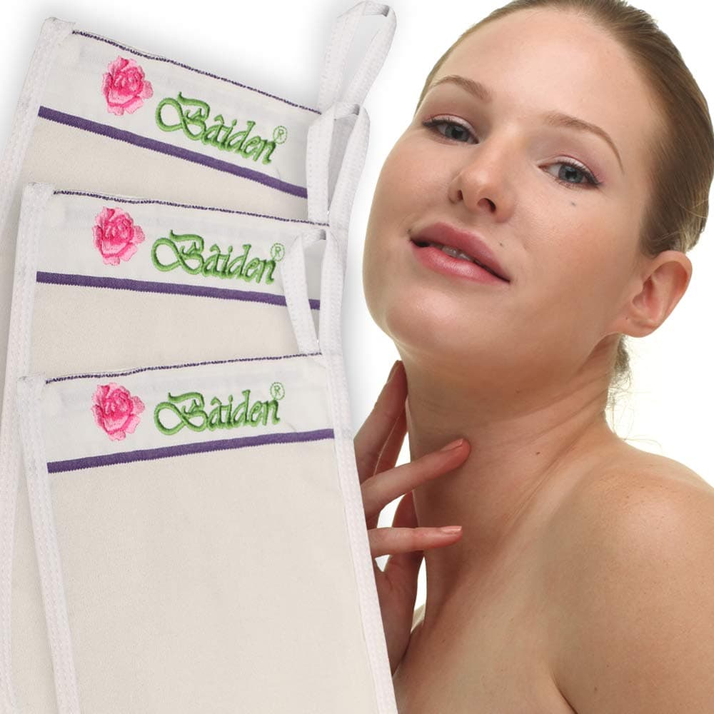 BaidenMitten Superior Exfoliator Glove,Facial, Body Scrub,Best Firming Dry Skin Treatment,Repair Wrinkles Remove Blackheads Scars,Professional Grade (3pack)
