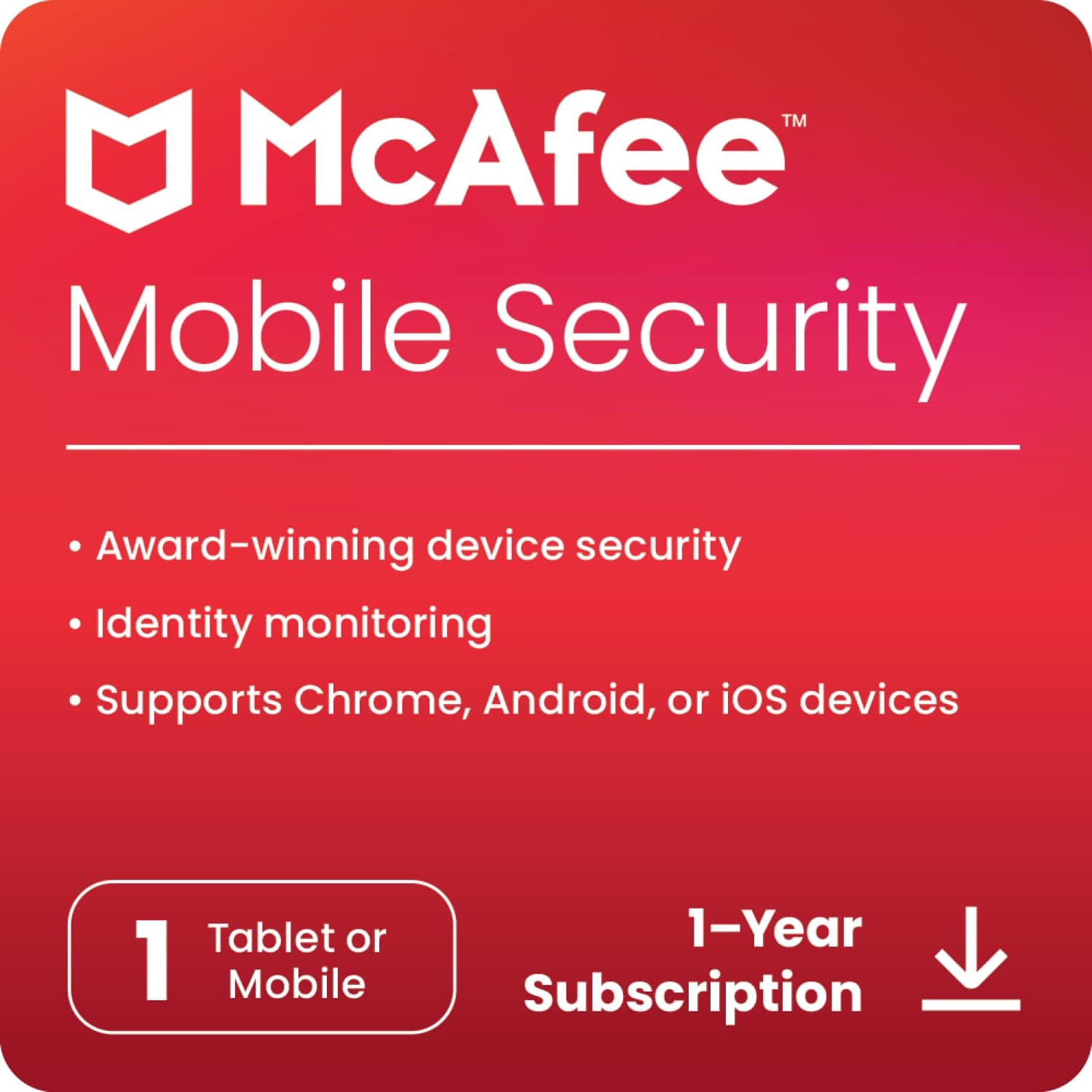 McAfee Mobile Security 2025 | 1 Device | 1 Year | Digital Download | Instant Delivery - No CD