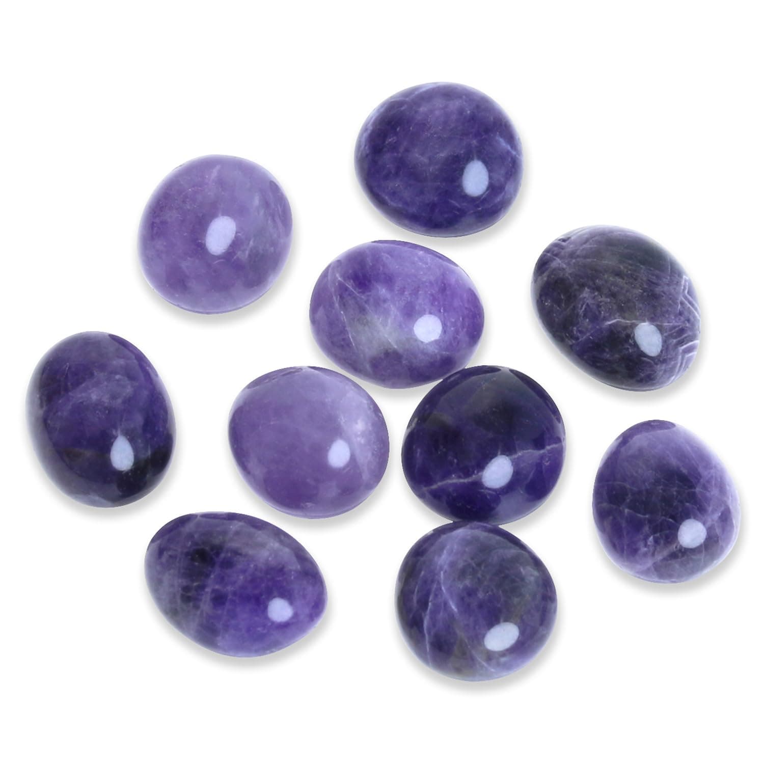 Brazilian Tumbled Polished Natural Amethyst Crystals Stones, Amathesis Crystal, Raw Amethyst, Healing Crystals Gemstone Quartz Bulk for Wicca, Healing Energy, Witchcraft Supplies(10 Pce)
