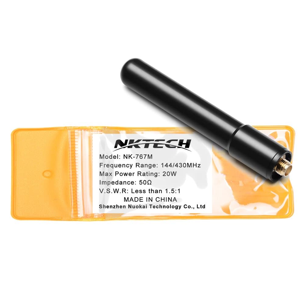 NKTECH Dual Band Antenna SMA-Female For BaoFeng UV-5R PLUS DM-5R UV-5X GT-1 GT-3 GT-3TP GT-5 GT-5TP UV-5RA UV-82 UV-5RTP BF-UVB3 UV-9R Yaesu KENWOOD HYT WOUXUN (3.15'' 20W NK-767M)