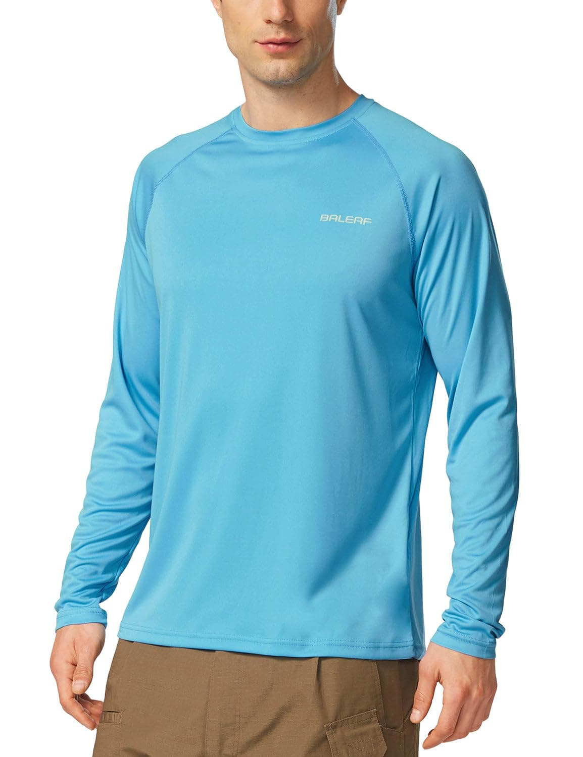 Baleaf Men's UPF 50+ Outdoor Long Sleeve Performance T-Shirt Blue Size L