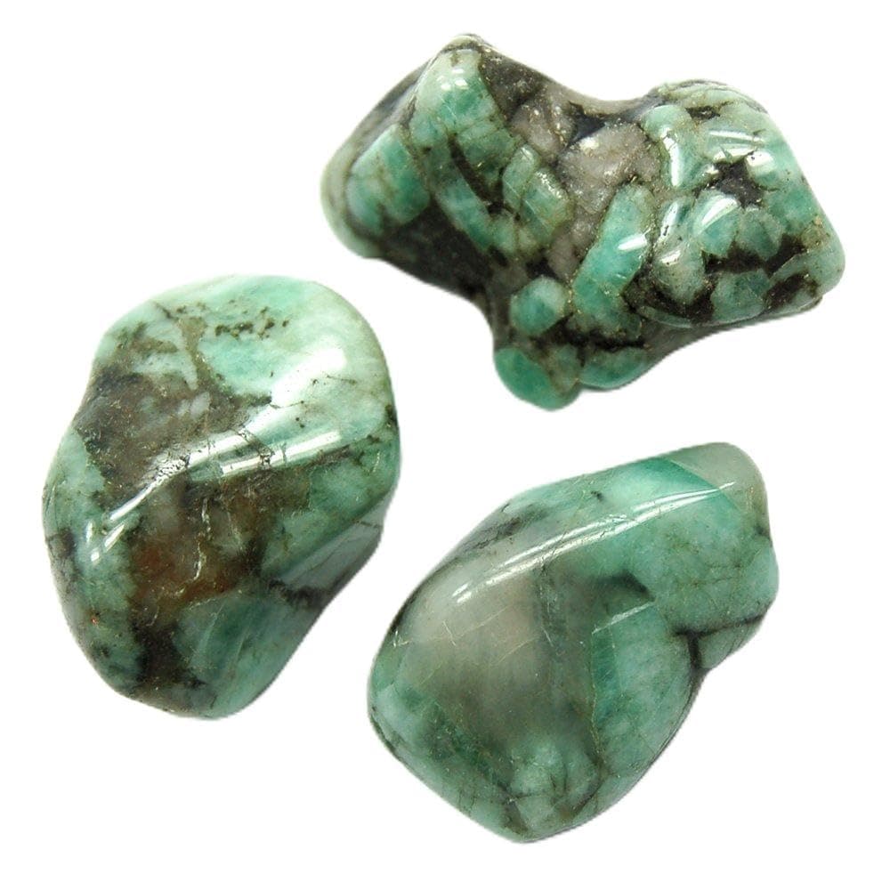 Pachamama Essentials Emerald Tumbled Stone for Love, Compassion, Abundance, Heart Chakra, Reiki, Energy Healing (15-25mm)