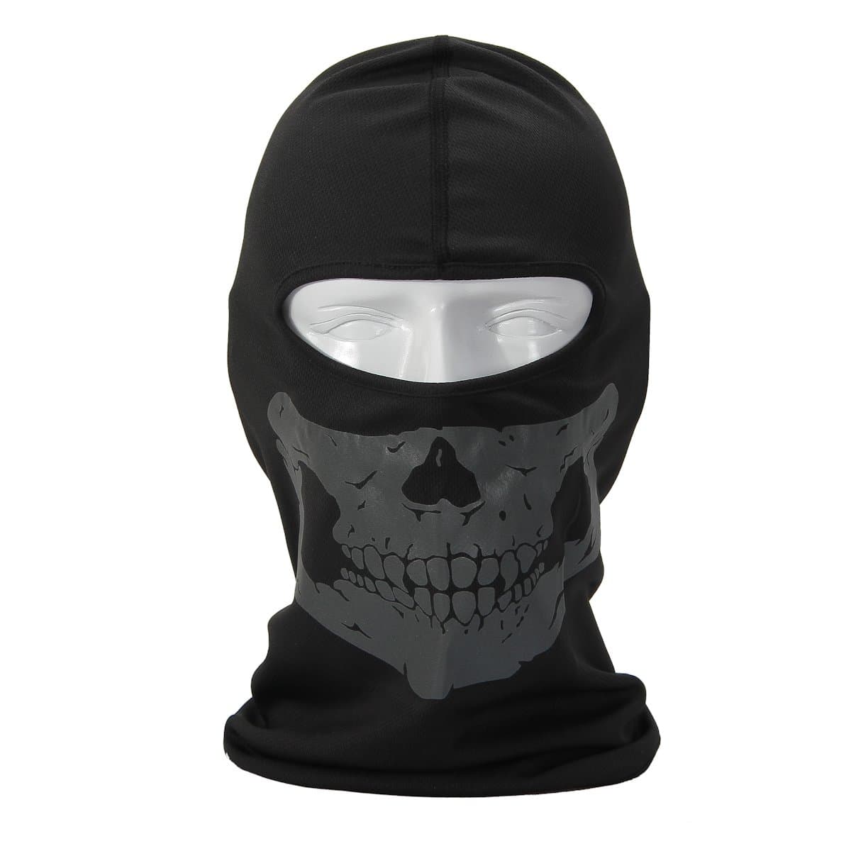 Motorcycle Reflective Skull Balaclava Hood Full Warm Neck Face Cycling Ski Windproof Protector Mask (09)