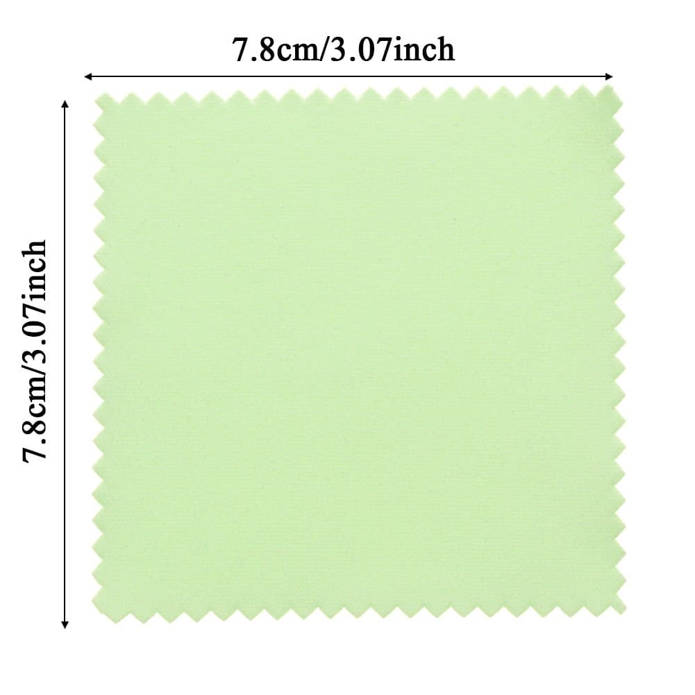 JUANYA 100pcs Jewelry Cleaning Cloth Polishing Cloth for Sterling Silver Gold Platinum (Green Blue)