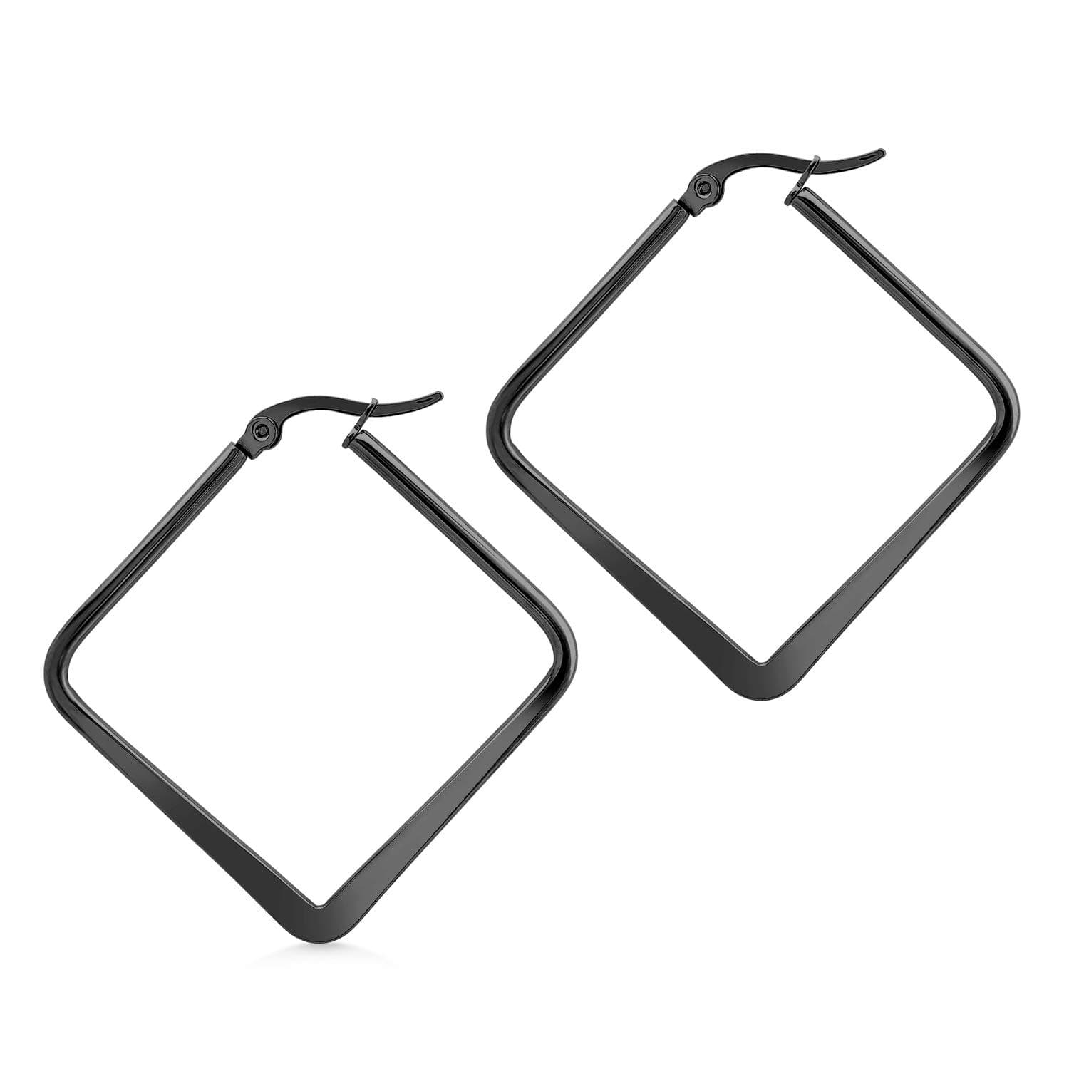 Stainless Steel Geometric Large Square Hoop Statement Earrings for Women