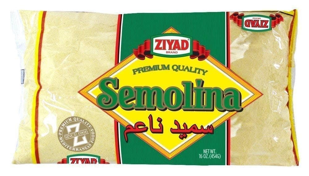 Ziyad Semolina Wheat, Smeed, Semolina Flour, Perfect for Stews, Soups, Gravy, Baking Breads, Biscuits, Pizza Crust with Low Fat, High Protein, High Fiber! 16oz