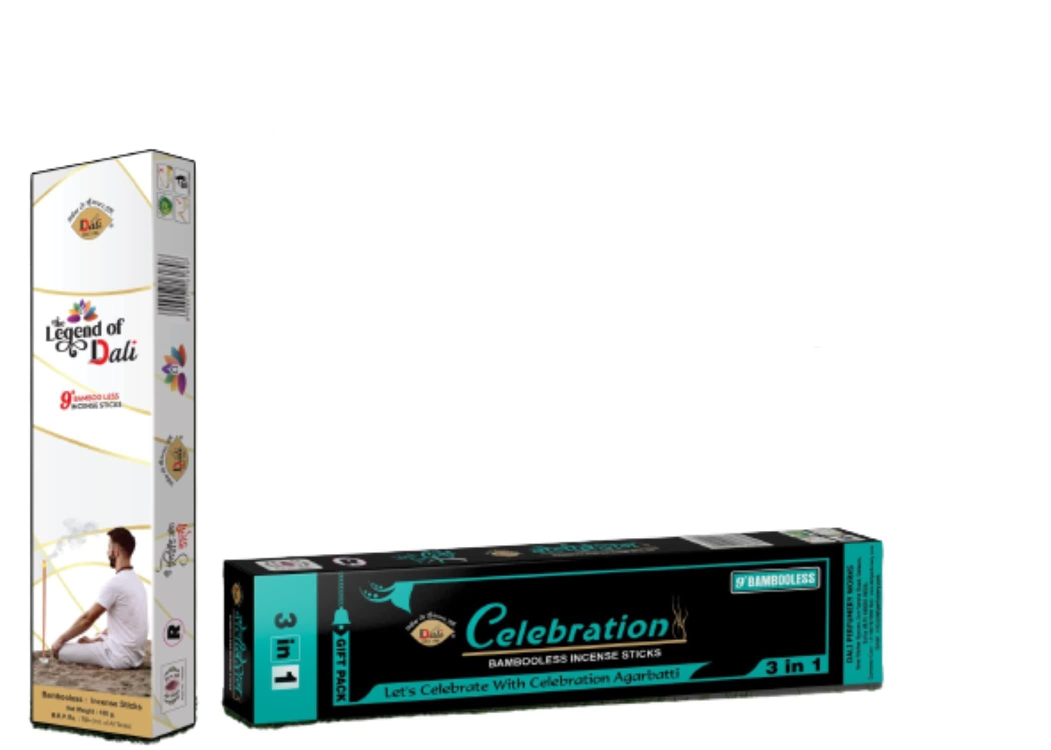Dali’s Celebration 3 in 1 Agarbatti Bamboo Less Incense Sticks (Pack of 4)