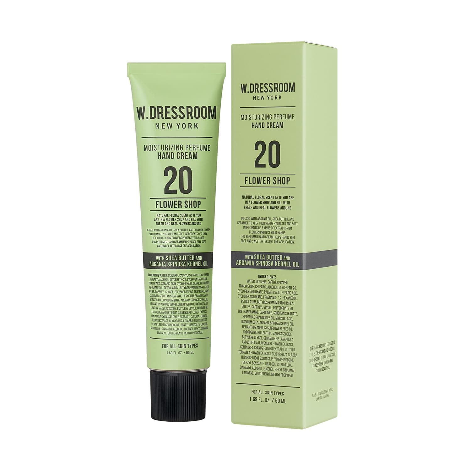 W.Dressroom Moisturizing Hand Cream for Dry Hands, Non-Greasy, Quick-Absorbing Korean Hand Lotion, Travel Size 1.69 fl oz (50 ml), No.20 Flower Shop Scent