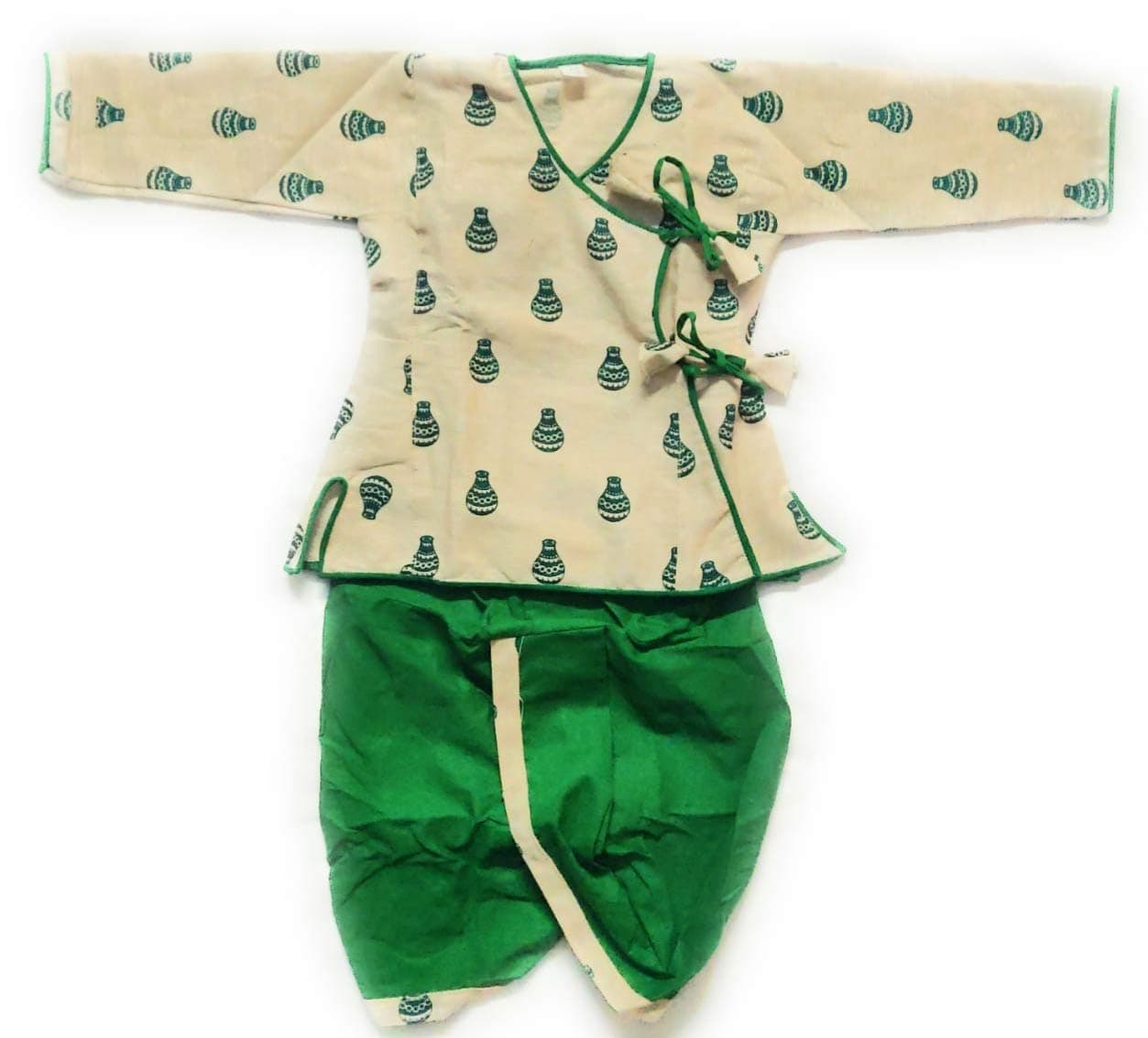 Kids Villa Printed Cotton Dhoti and Kurta Set for Baby boy