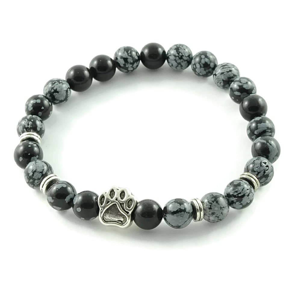 Bracelet 'DogLove' with a cute paw |Natural Stone | Gemstone | Pearl | Energy | Dog Jewelry