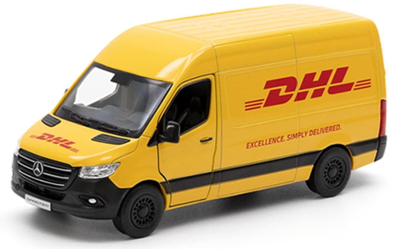 KiNSMART - Mercedes-Benz Sprinter UPS Edition Cargo Van 1:48 O Scale 5" Die Cast Metal Model Toy Van, Pull-Back Action (DHL)
