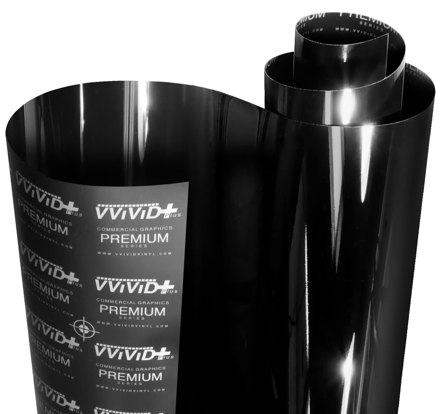 VViViD+ Ultra Gloss Premium Vinyl Car Wrap Film (45ft x 5ft, Gloss Piano Black)