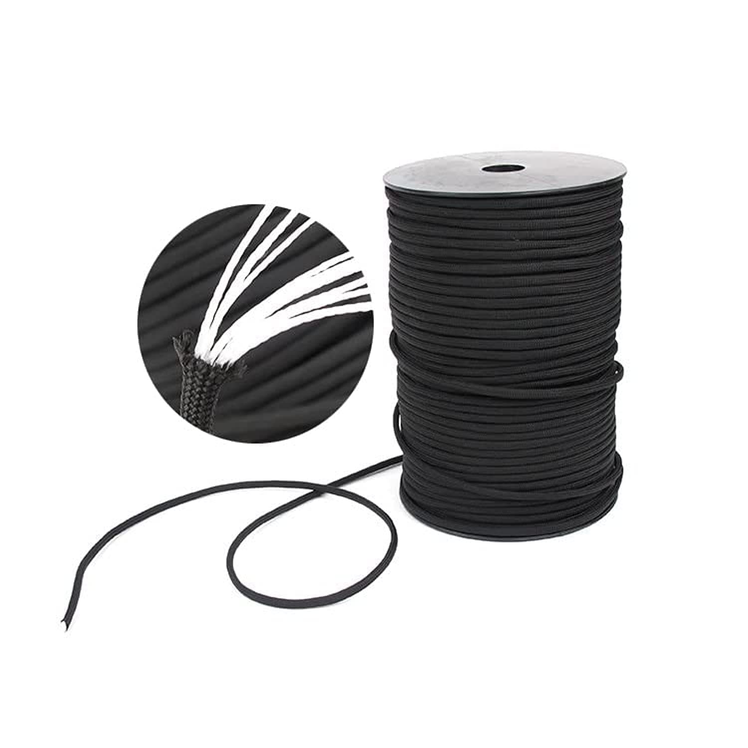 100M Strong Strength Nylon Rope, High Strength Abrasion Resistance for Tactical Survival, Braided Fishing, Kite String, Clothes Line Portable Outdoor Camping Travel String (9 Core Paracord, Black)