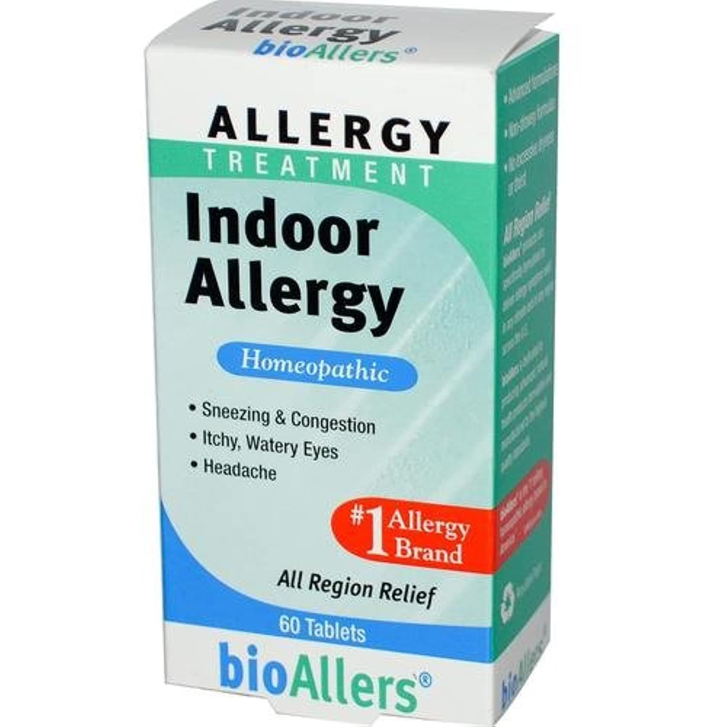 Indoor Allergy Homeopathic Treatment for Sneezing & Congestion, Itchy Eyes & Headache Relief | 60 Tablets