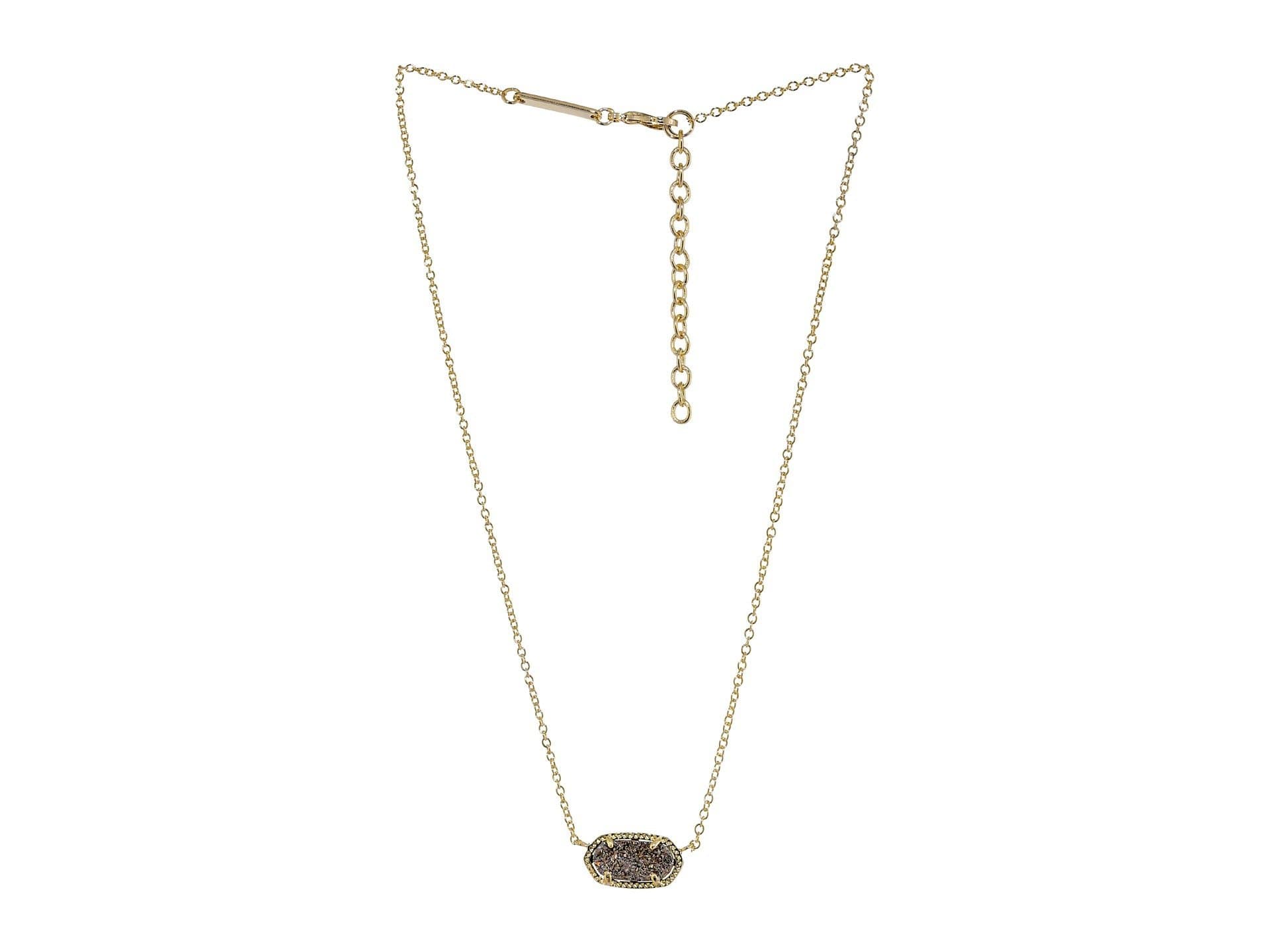 Kendra Scott "Signature" Elisa female Gold plated Platinum Drusy Pendant Necklace