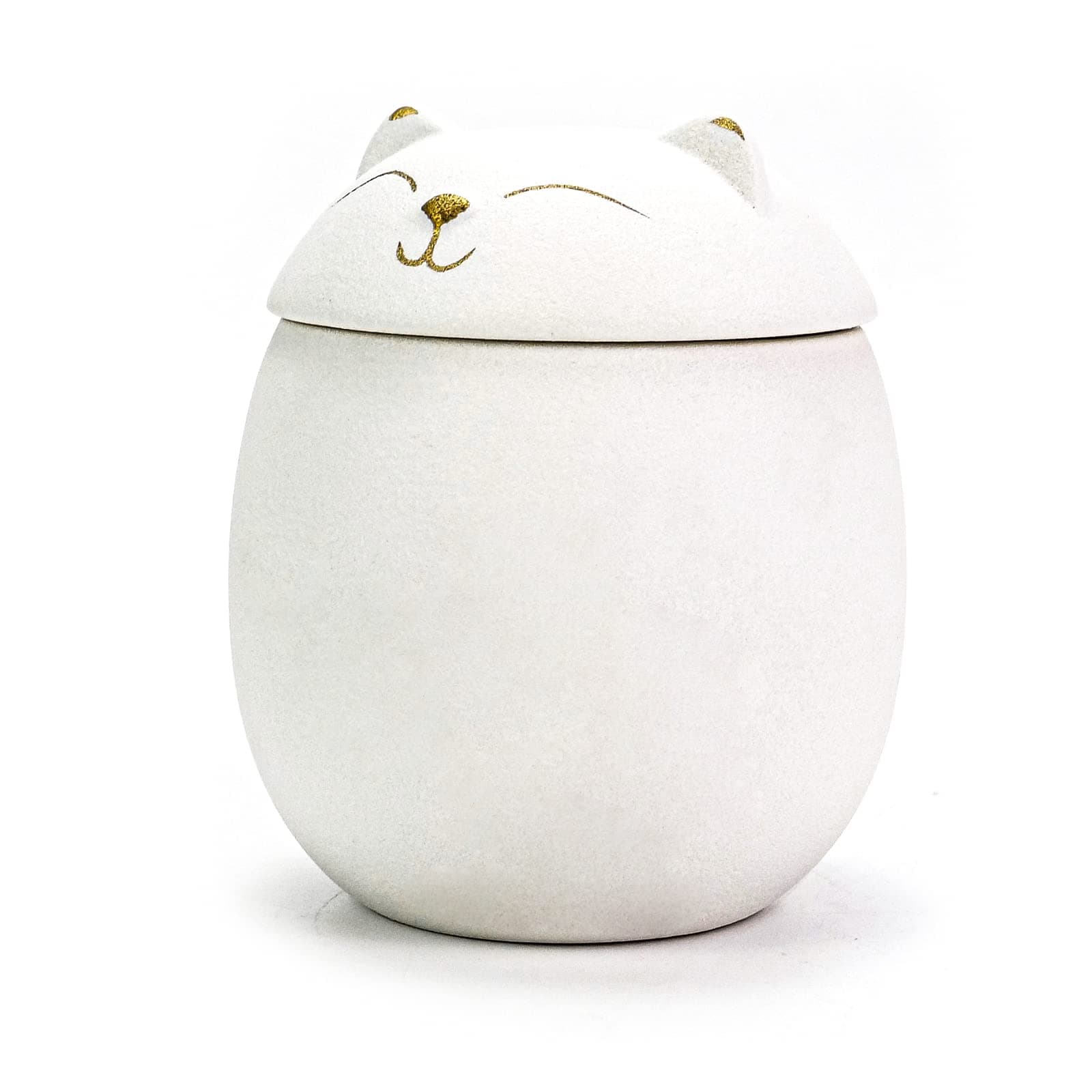 Cat Urn Dog Urn Sized 3.2x2.9 and 4.9x4.25. A Smiley-Cat Pet Urn with a Memoria Card.Cat Urns for Ashes for Your Pet (33 cu/in, White)