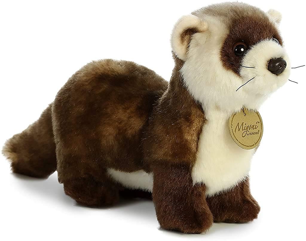 Aurora® Realistic Miyoni® Black Footed Ferret Stuffed Animal - Lifelike Details Make a Cherished Companion - Perfect for Decorating Bedrooms or Classrooms - Brown 10.5 Inches