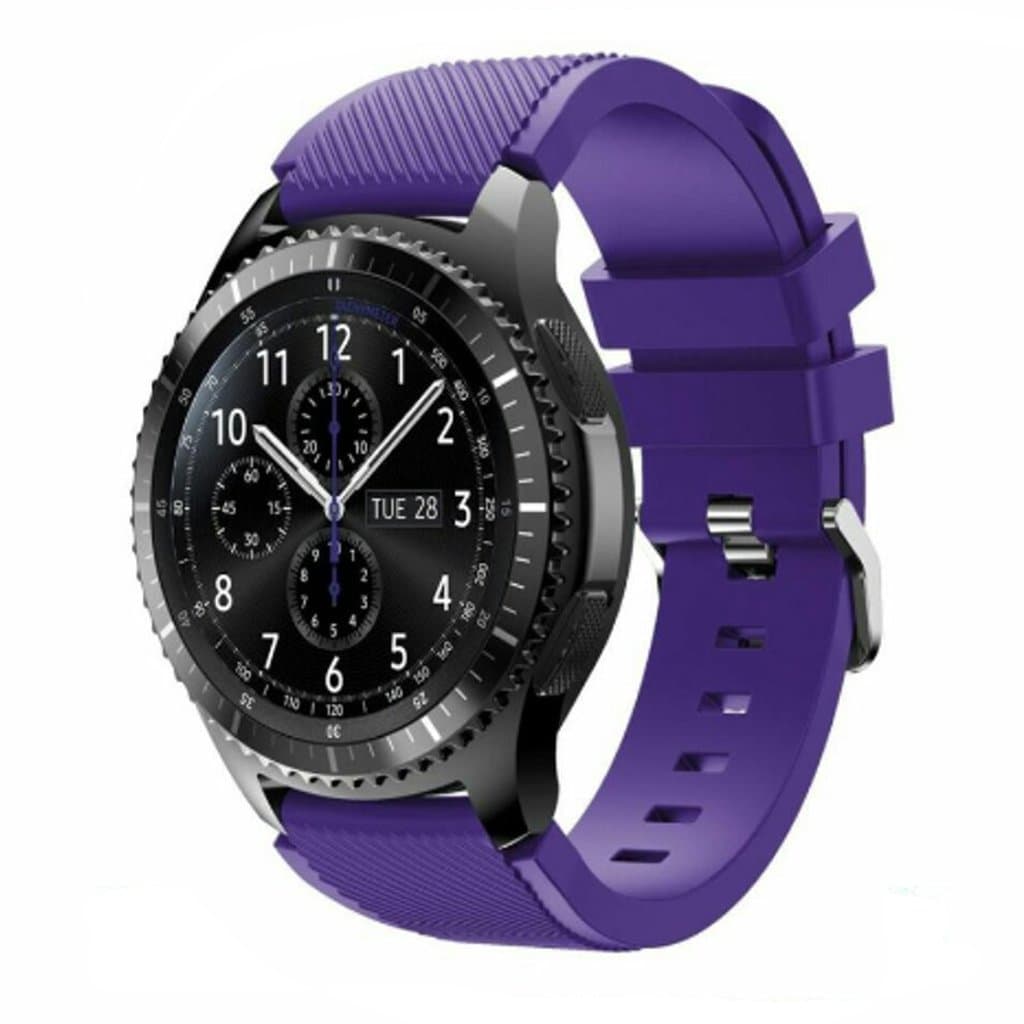 Samsung Gear S3 Band，KCOYO Soft Silicone Strap Replacement Bracelet Strap for Samsung Gear S3 Frontier/Classic 22mm (Purple)