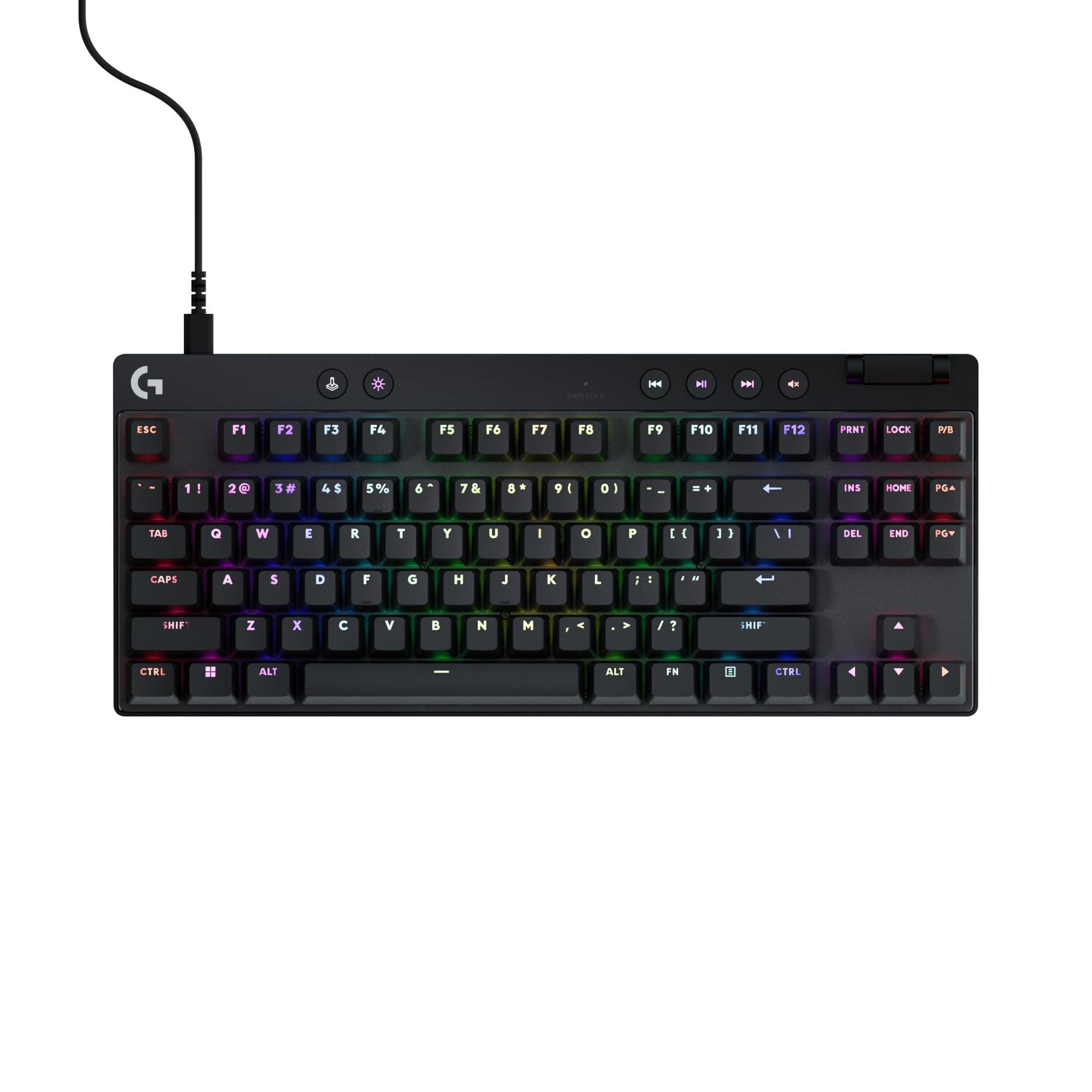 Logitech G PRO X TKL Rapid Tenkeyless Wired Gaming Keyboard with Magnetic Analog Switches, Rapid Trigger Mode, Adjustable Actuation, and Customizable RGB Lighting - Black