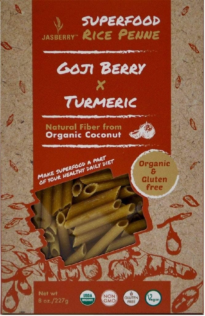Jasberry Organic Rice Penne With Goji Berry And Turmeric, 227 gm